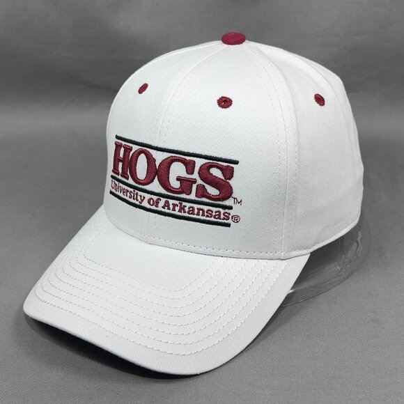 The Game Other - University of Arkansas Hogs NCAA Strapback Hat White Razorbacks Sports Dad Mens